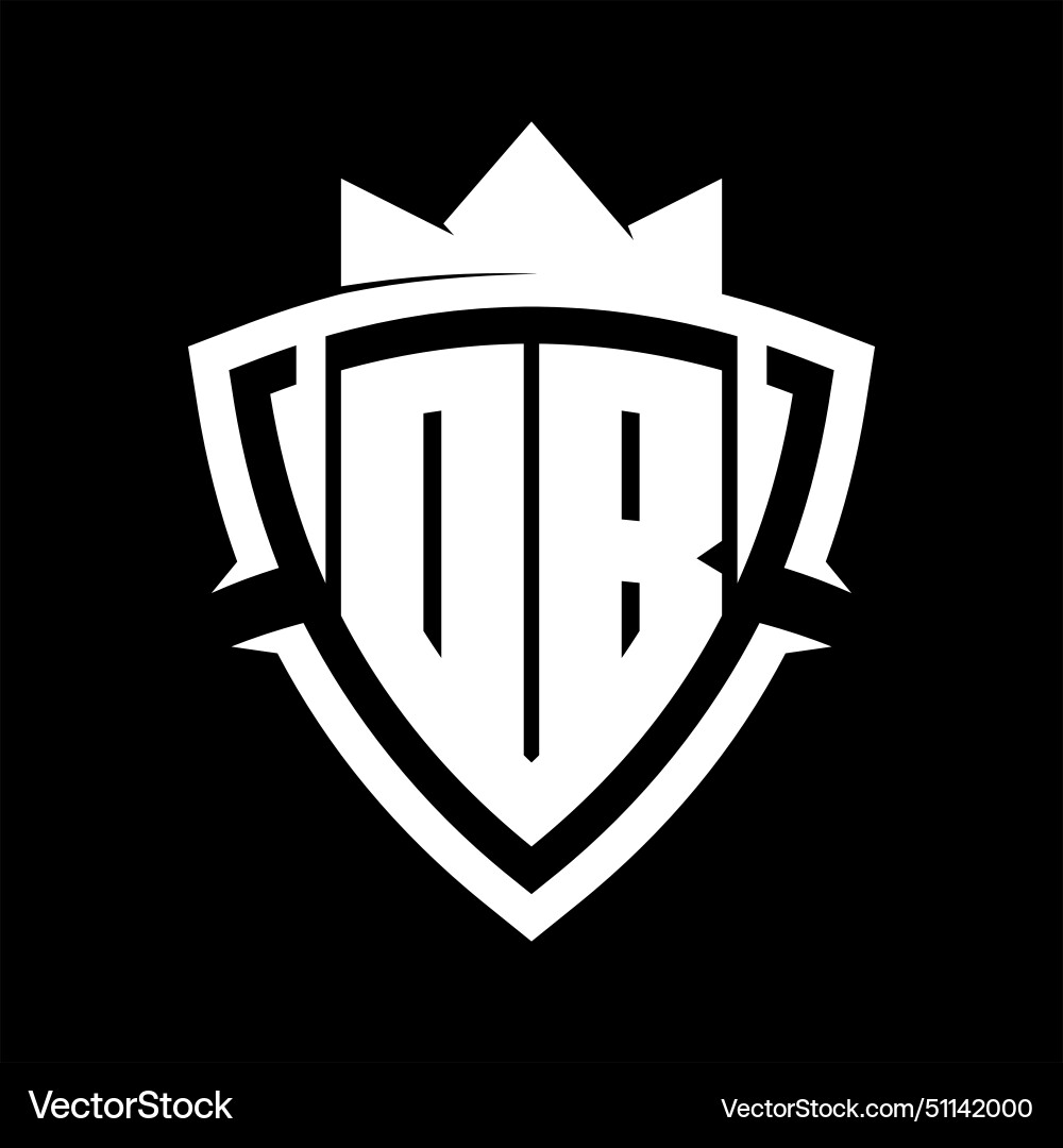 Db letter monogram with triangle curve shield Vector Image