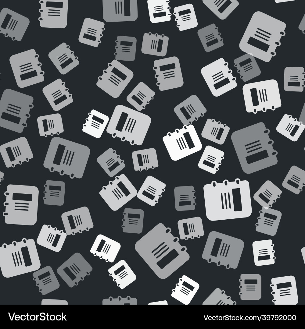 Grey notebook icon isolated seamless pattern Grey notebook icon isolated seamless pattern vector image