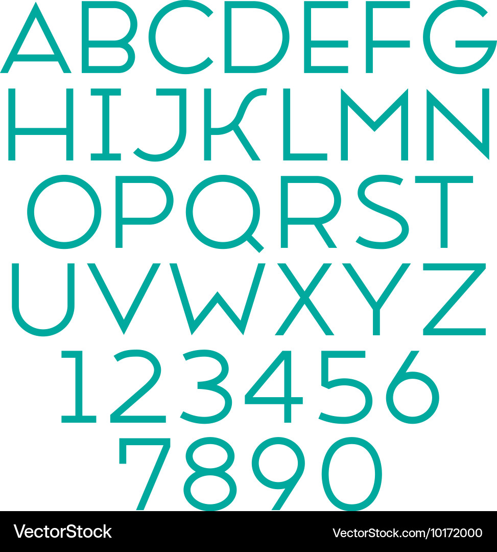 Grotesque Sans-Serif Font - Retro Style Vector Image