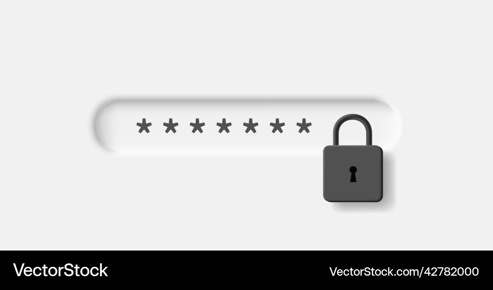 Neomorphism encrypted 3d field with padlock icon Neomorphism encrypted 3d field with padlock icon vector image
