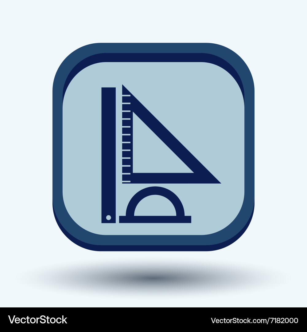 Ruler protractor triangle symbol of geometry vector image