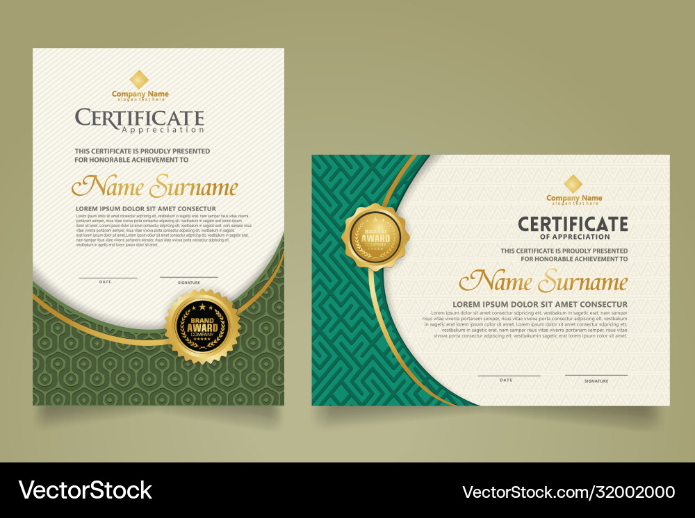 Set modern certificate template with dynamic Set modern certificate template with dynamic vector image