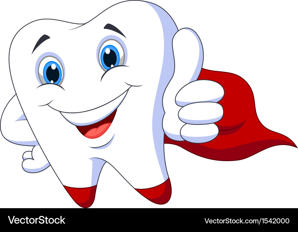 Superhero Tooth Charakter Vektorbild