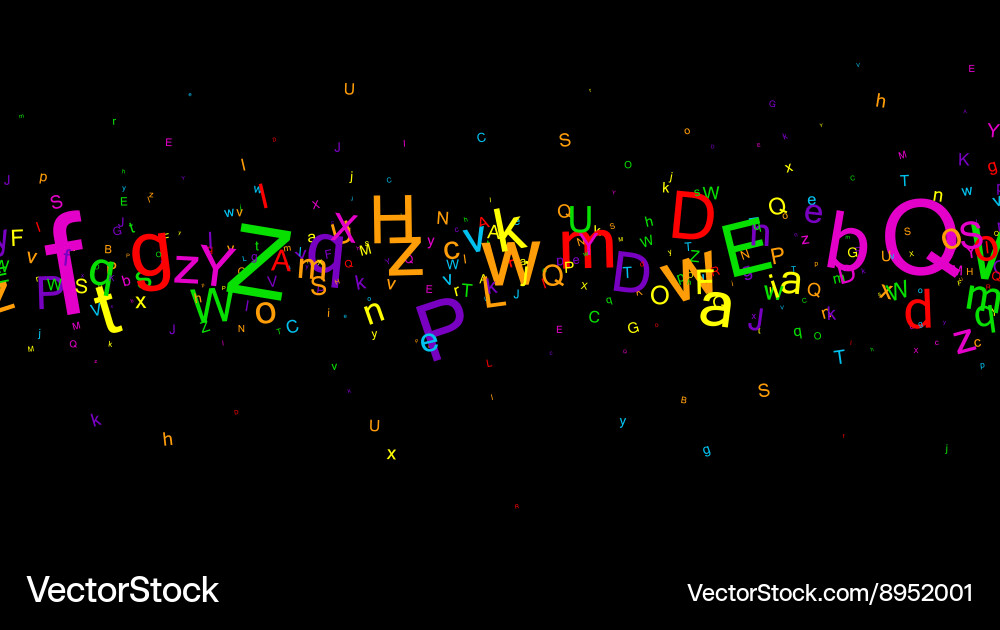 Background with letters Vector Image