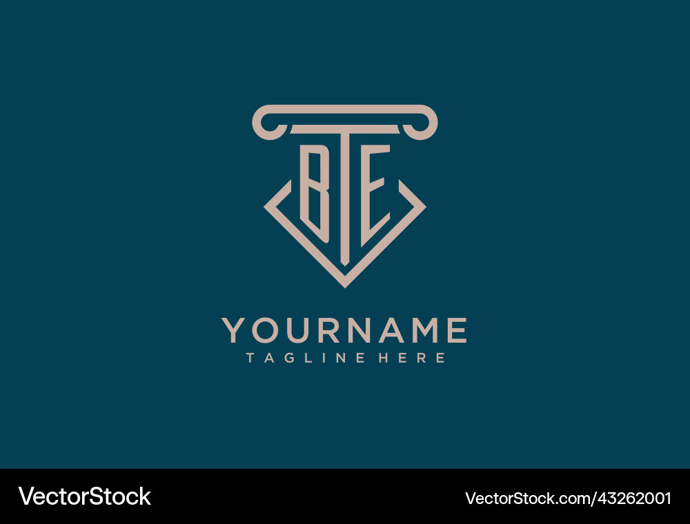 Be initial with pillar icon design clean Vector Image