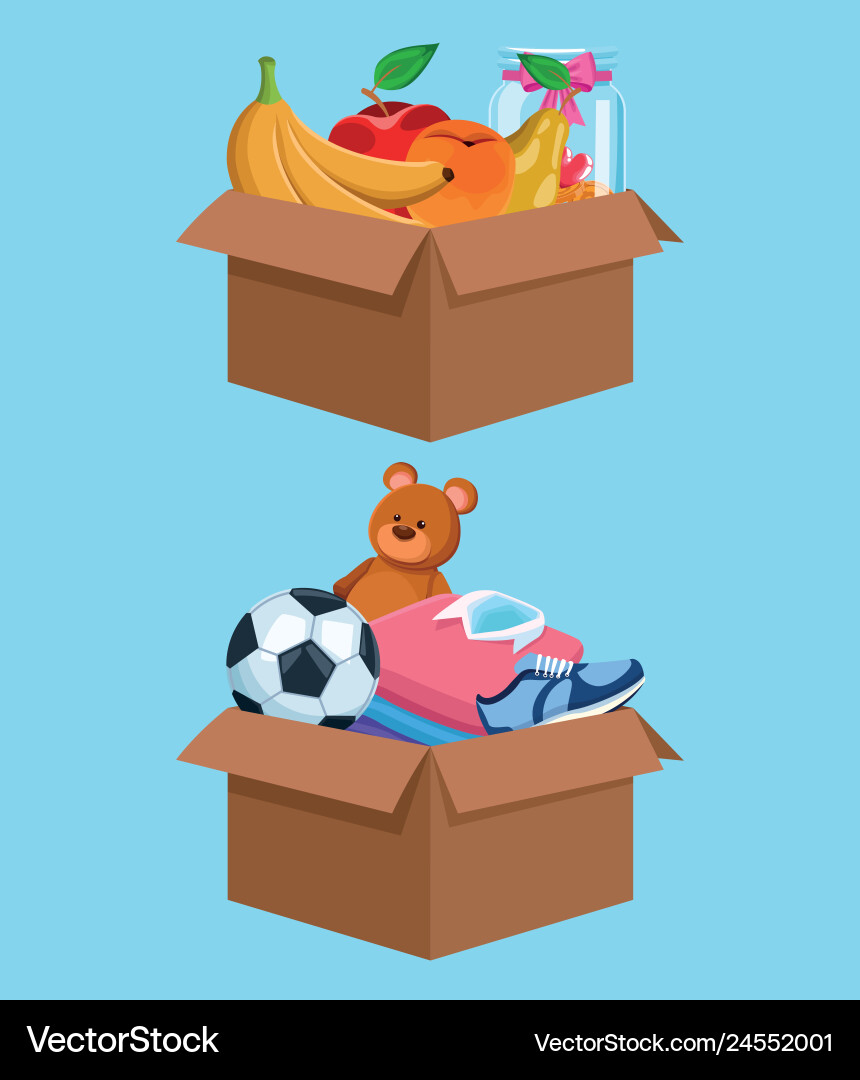 Charity und Spende Icons Vektorbild