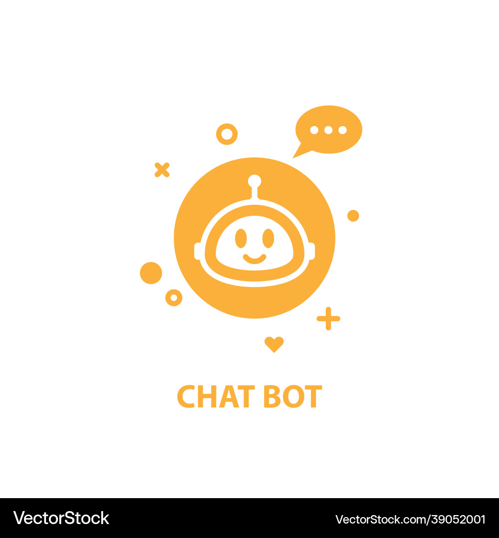 Chat bot logo design concept ui ux element Chat bot logo design concept ui ux element vector image