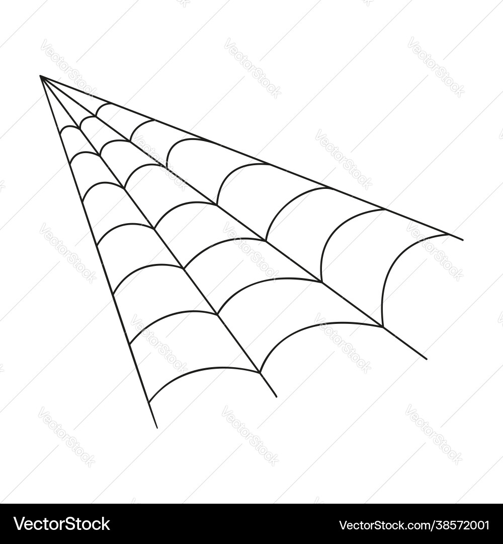 Cobweb in outline style spider web corner icon vector image