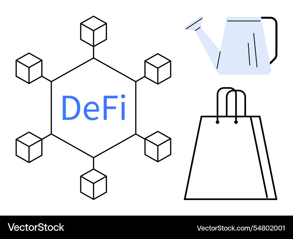 Decentralized finance concept with blockchain Decentralized finance concept with blockchain vector image
