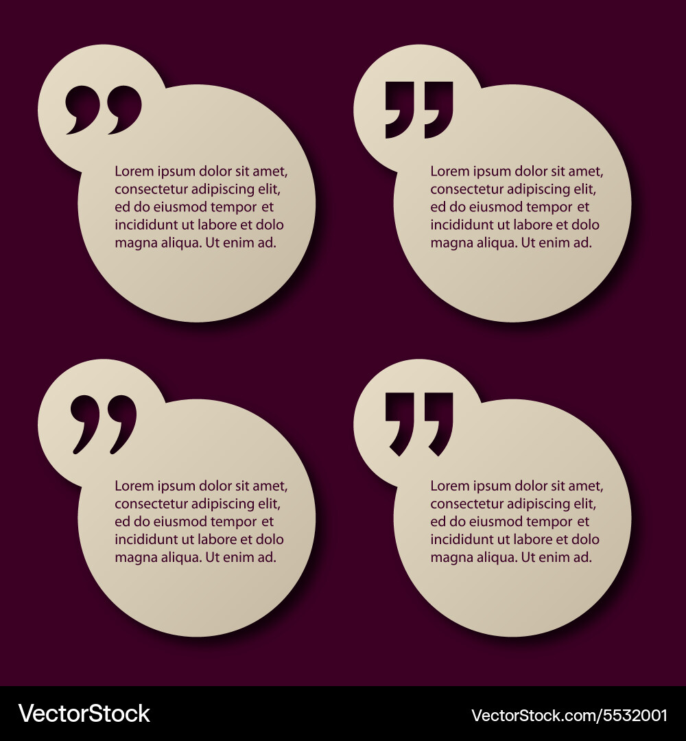 Eps10 paper quotation mark circle frames vector image
