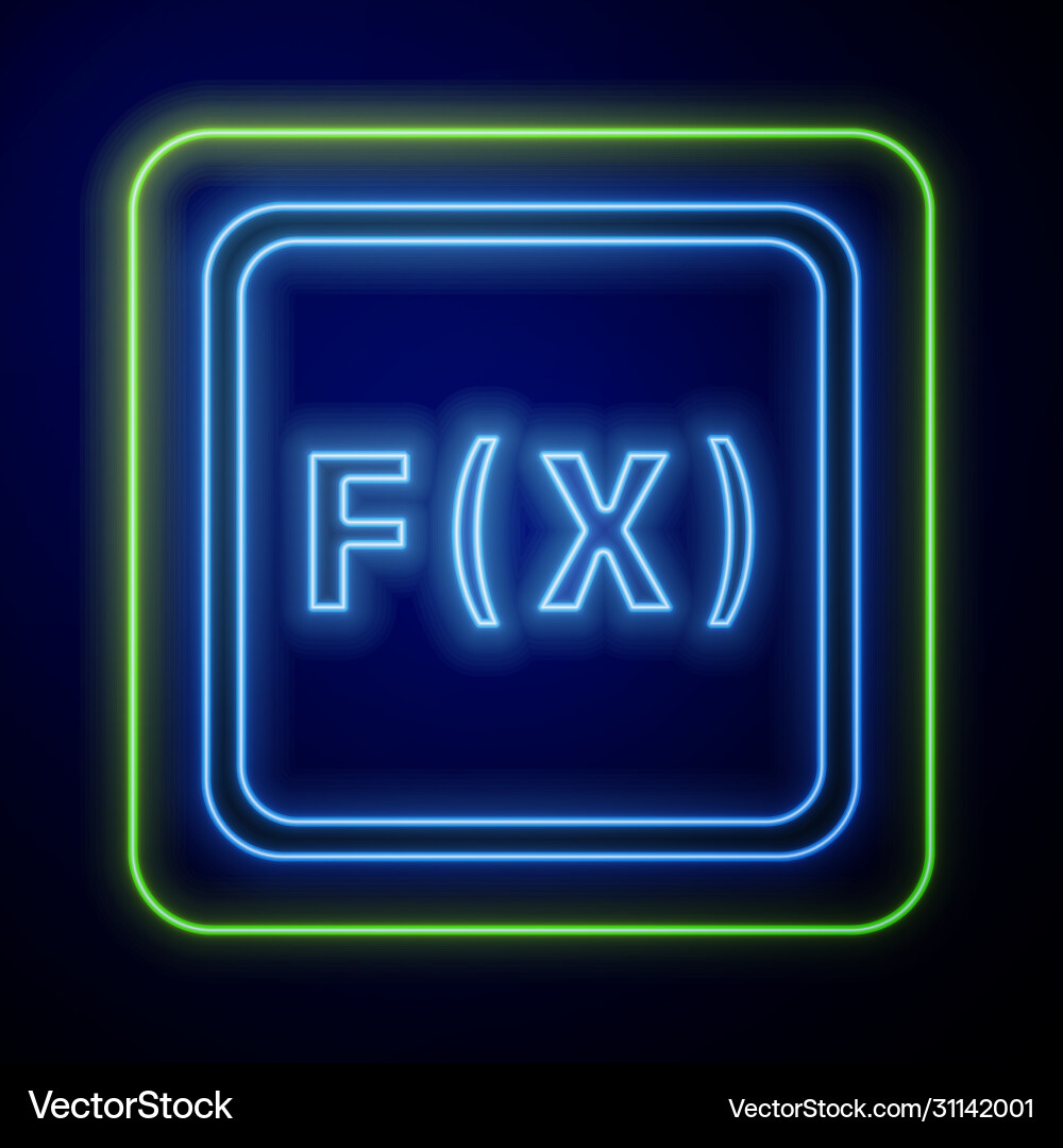 Glowing neon function mathematical symbol icon Glowing neon function mathematical symbol icon vector image