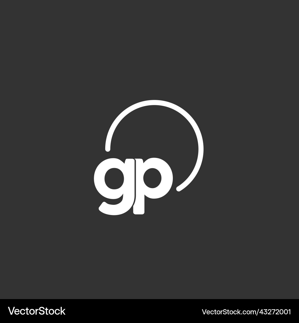 Gp initial logo with rounded circle Vector Image