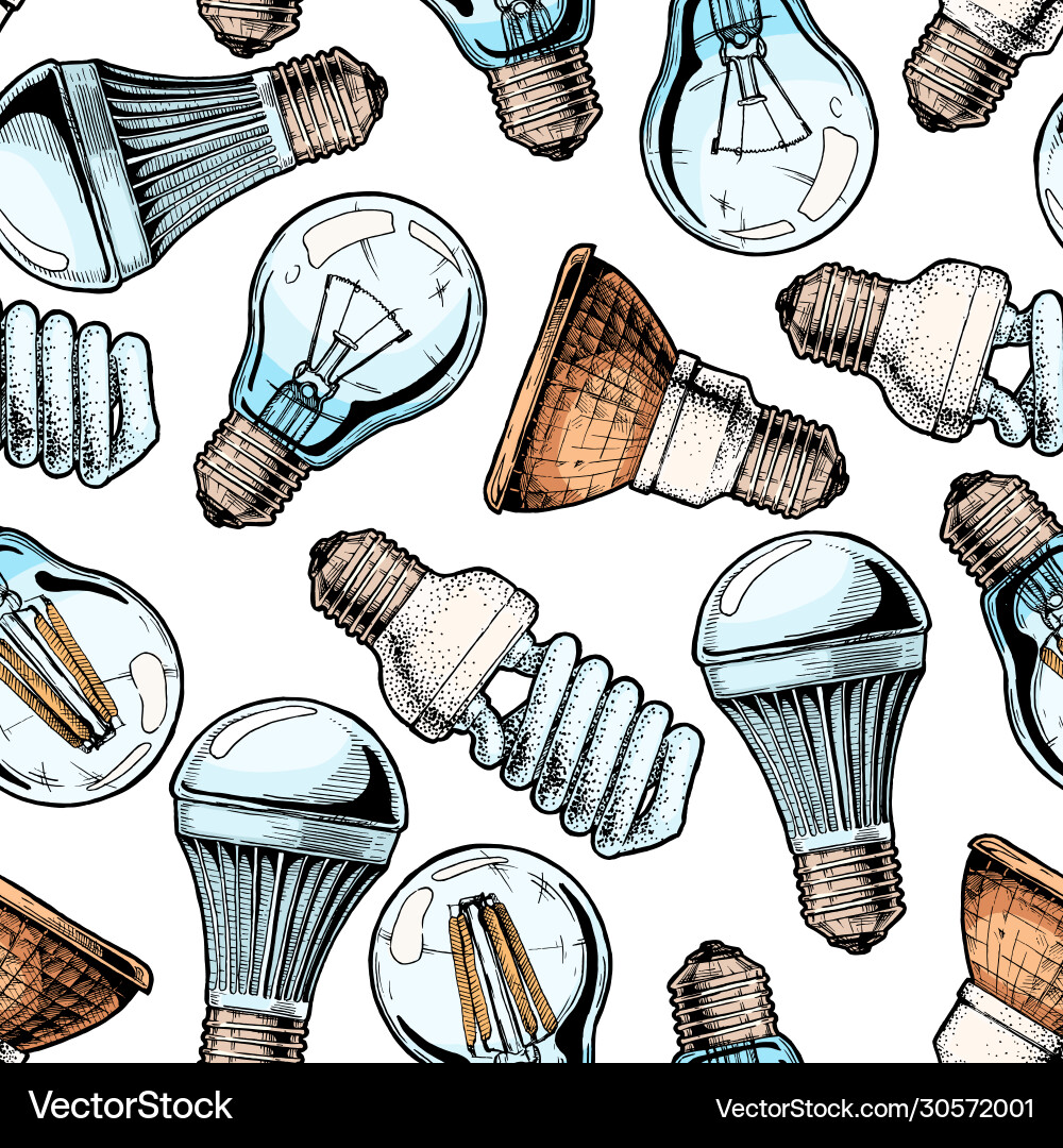 Lightbulb Pattern - Seamless vector image