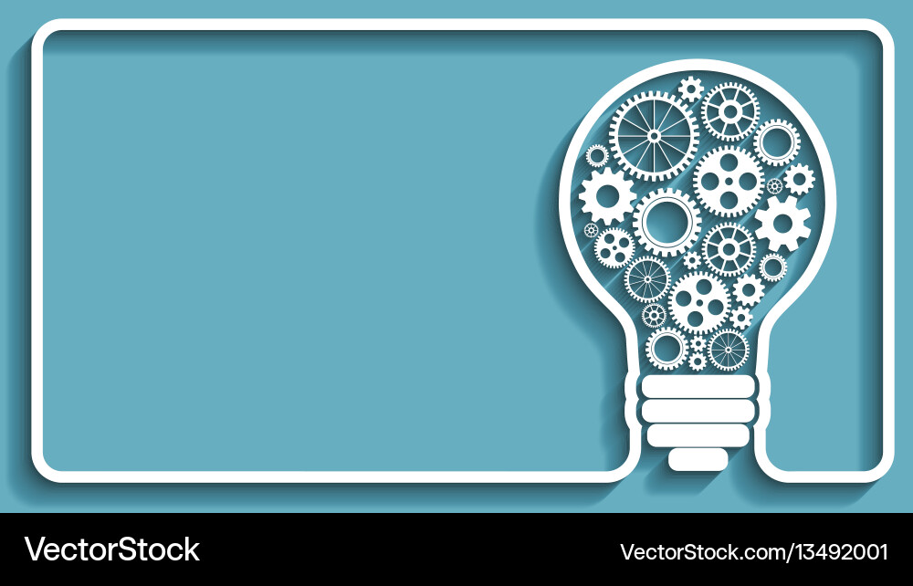 Lightbulb with Gears vector image