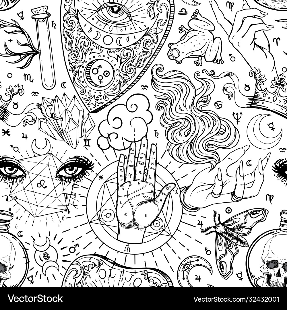 Mystical Alchemy Background vector image