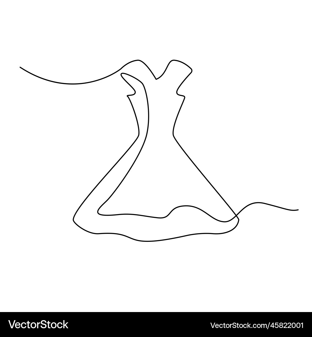 One line drawing dress continuous woman  Royalty-Free Vector | VectorStock