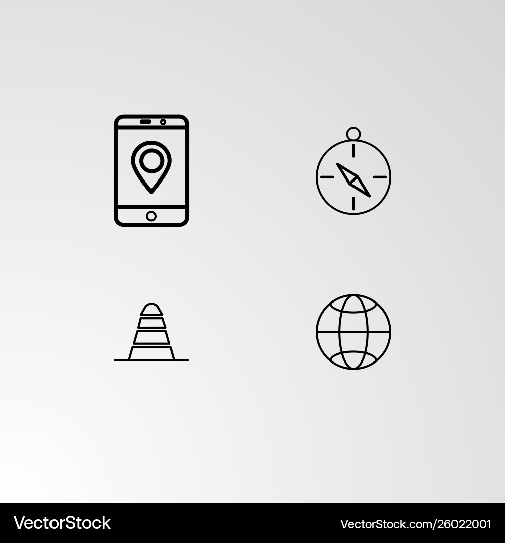 Set 4 perfect icons for navigation Vector Image