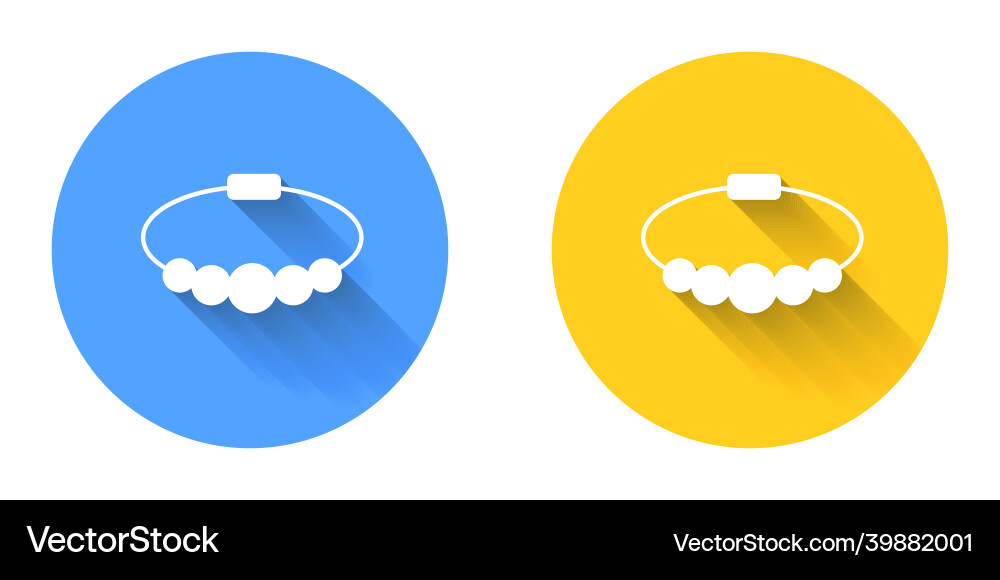 White bracelet jewelry icon isolated with long White bracelet jewelry icon isolated with long vector image
