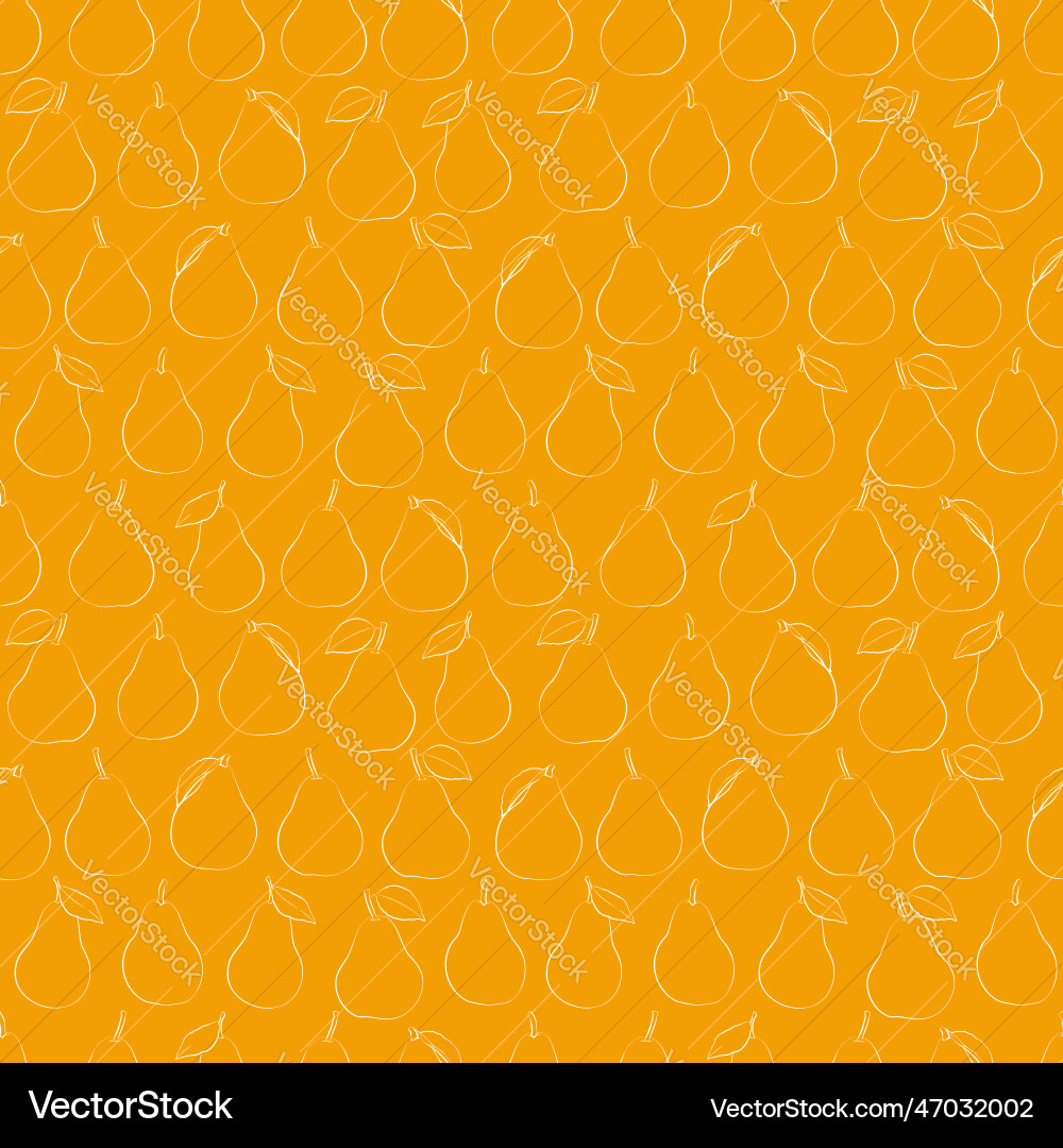 A set of seamless patterns pears line drawing A set of seamless patterns pears line drawing vector image