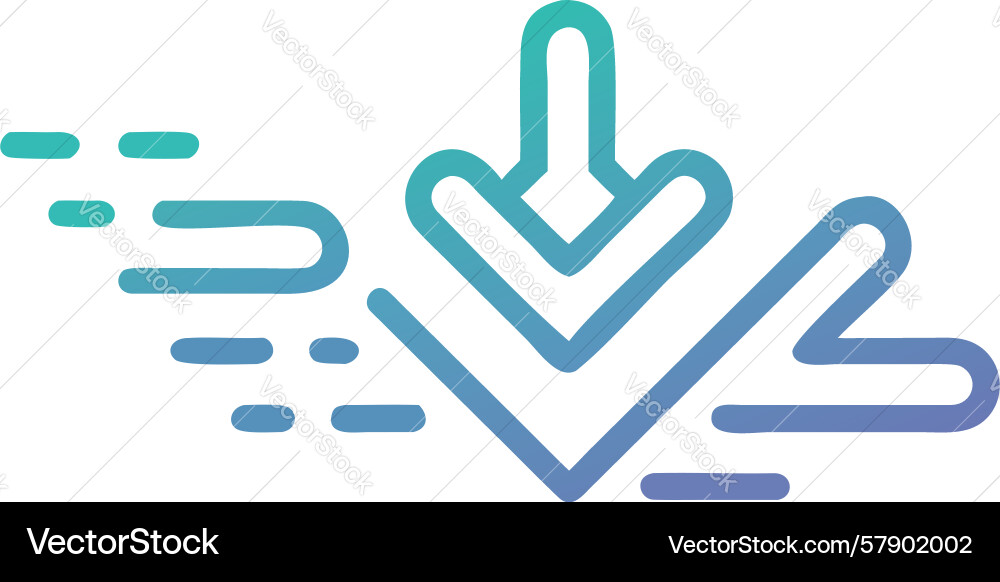 Abstract arrow download icon flowing data stream Vector Image