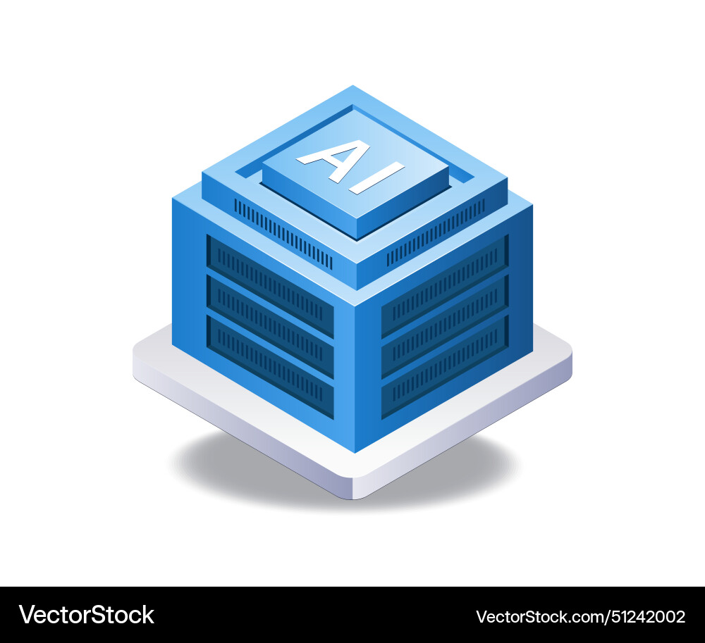 Ai server data technology infographic 3d flat Ai server data technology infographic 3d flat vector image