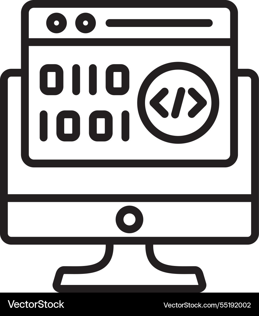 Binary code line icon design vector image