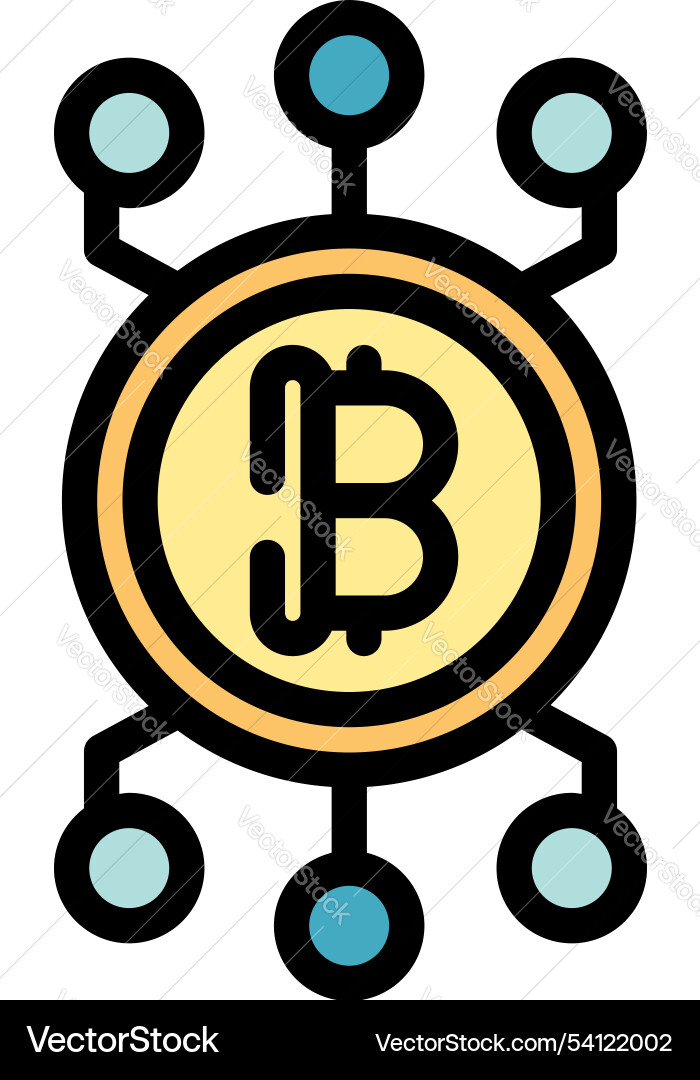 Bitcoin Verbindung mit Netzwerk von Computern Bitcoin Verbindung mit Netzwerk von Computern Vektorbild
