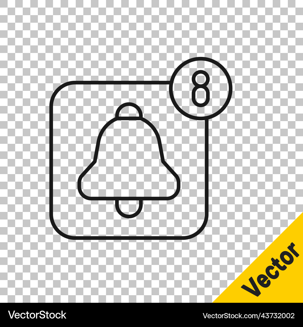 Black line alarm clock app smartphone interface Black line alarm clock app smartphone interface Vector Image