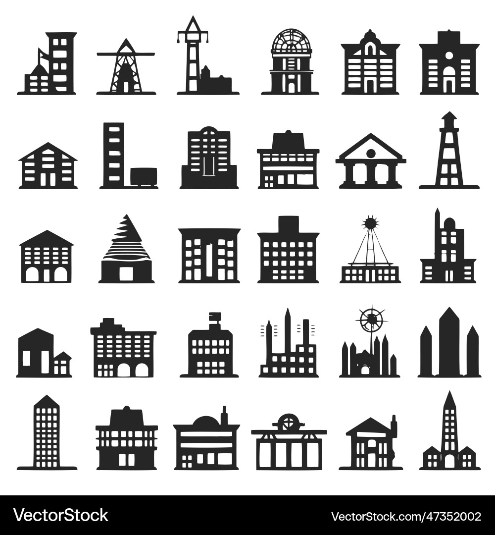Building icons set simplus Building icons set simplus vector image