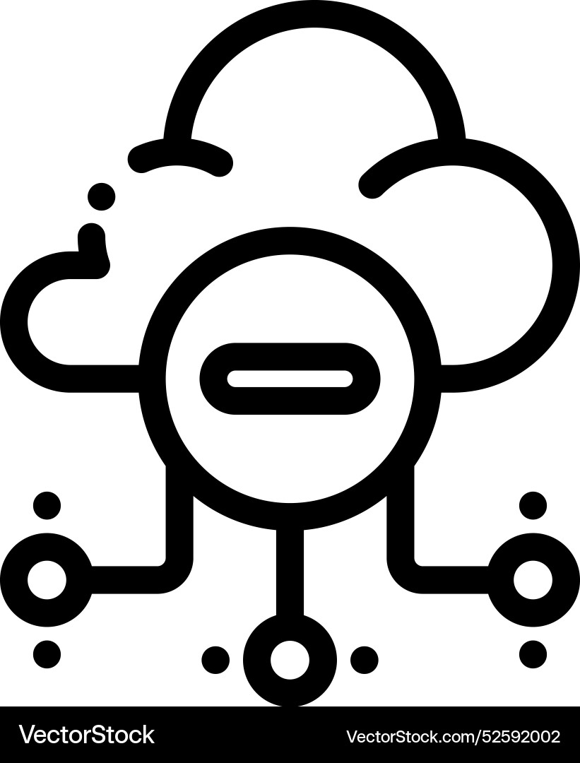 Cloud icon thin linear style design isolated Cloud icon thin linear style design isolated Vector Image