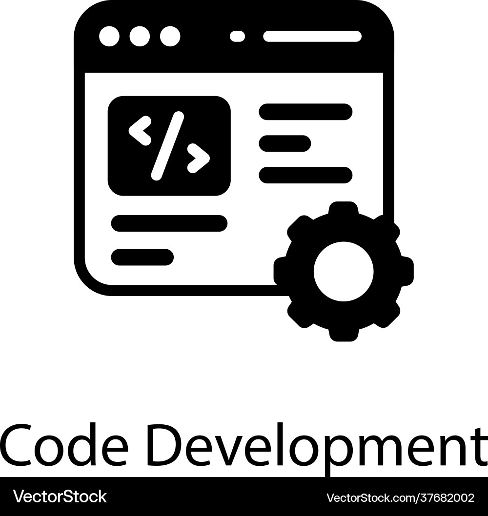 Code development vector image