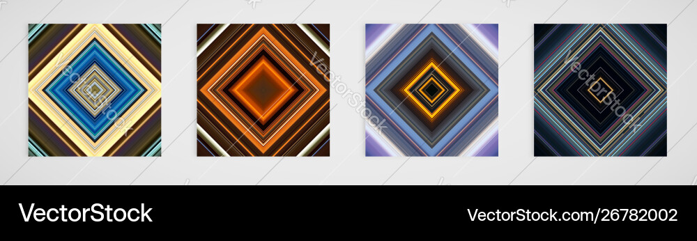 Colorful set four line pattern Colorful set four line pattern vector image
