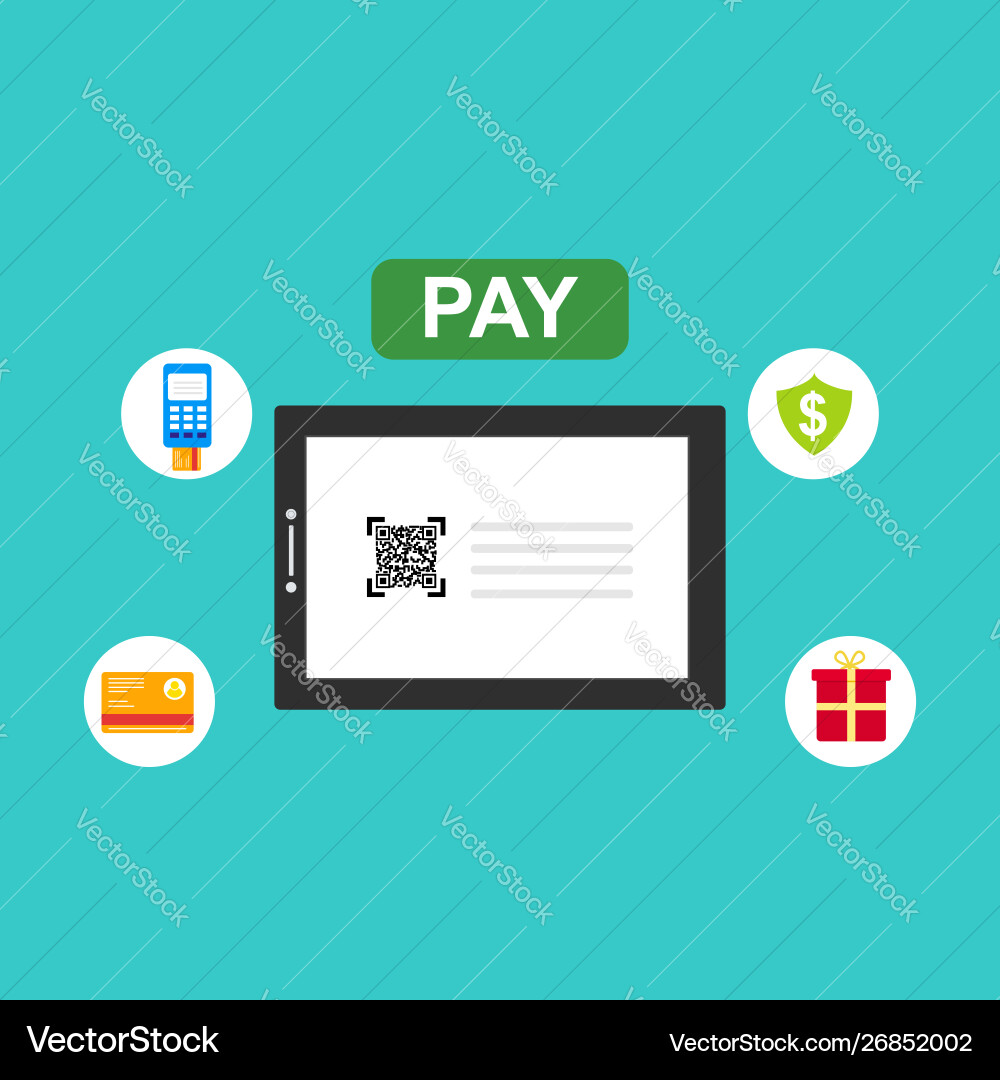 Concept online and mobile payments for web page Vector Image