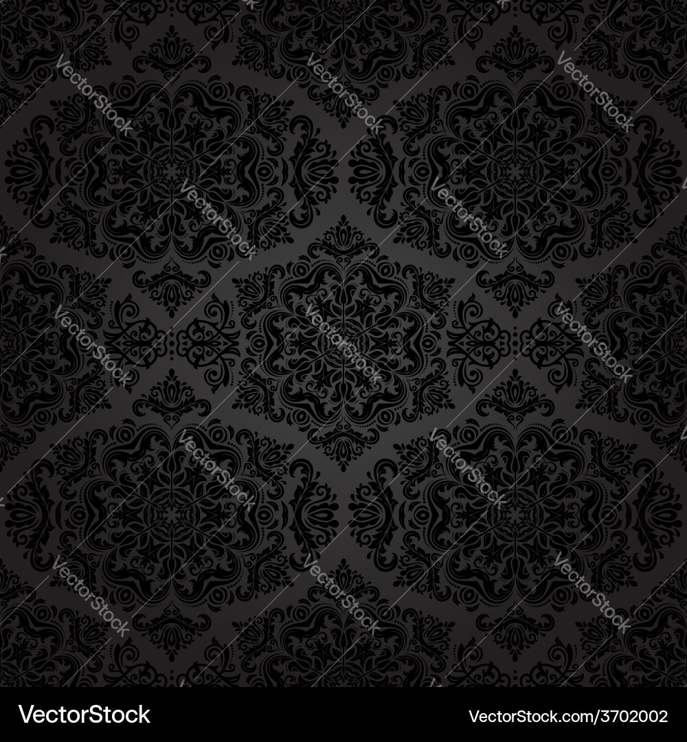 Damask seamless pattern orient dark vector image