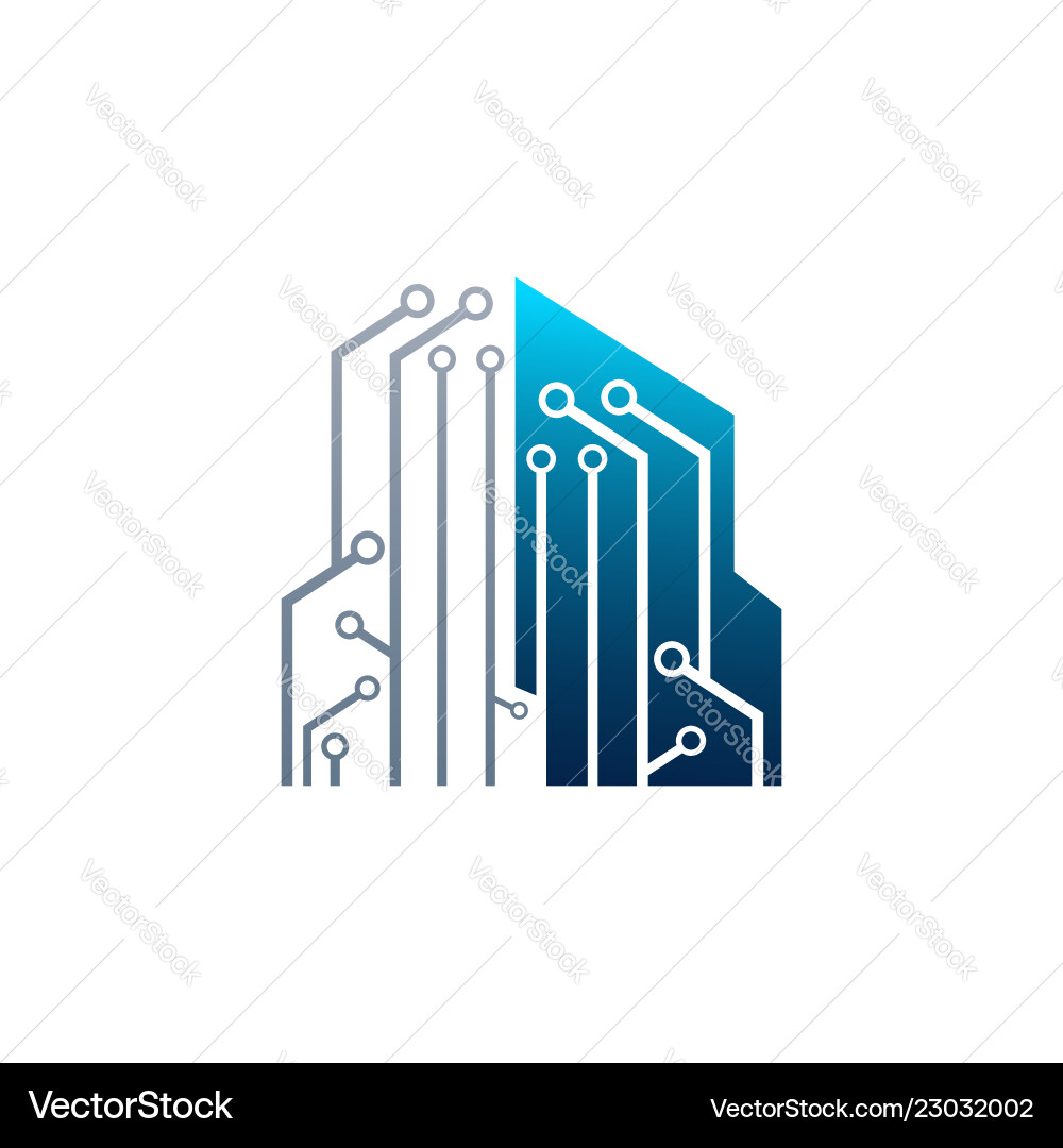 Digital Circuit Tech Icon Vector Image