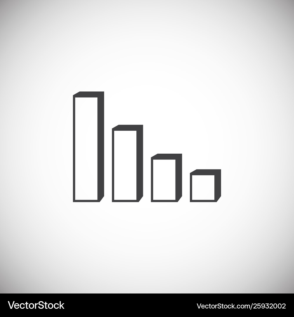 Down chart icon on background for graphic and web Down chart icon on background for graphic and web vector image