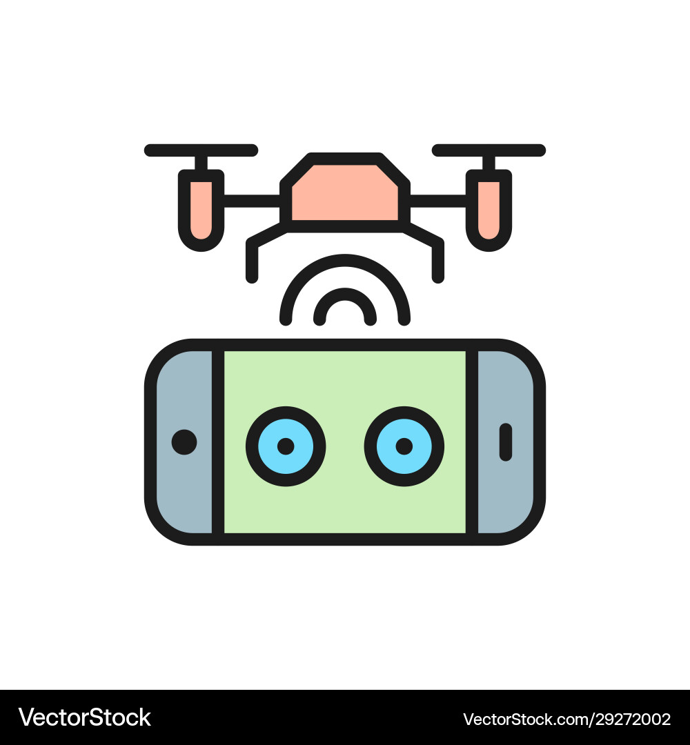 Drone with control panel mobile remote controller Drone with control panel mobile remote controller vector image