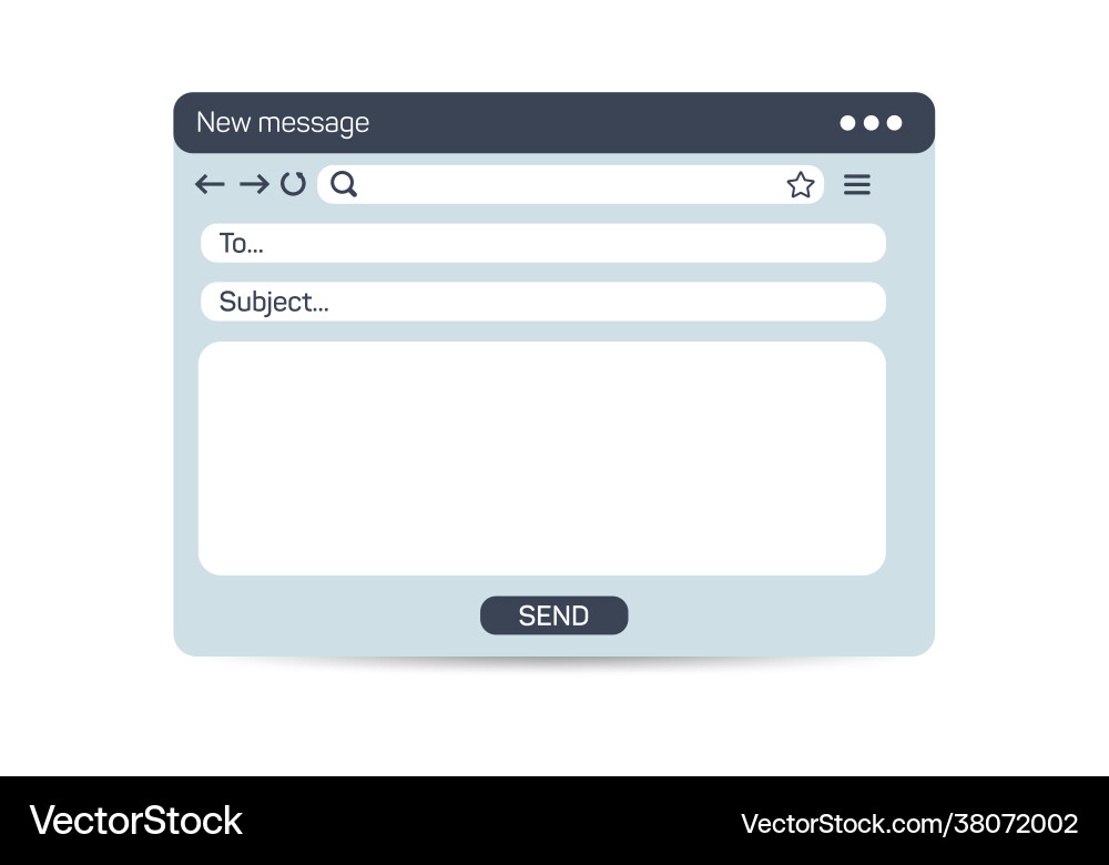 Email interface mail window template internet vector image
