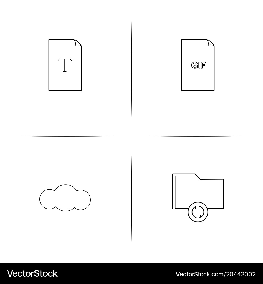 Files and folders sign simple linear icon vector image
