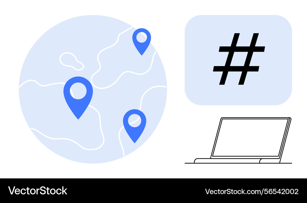 Global network concept with geotags metadata tag Global network concept with geotags metadata tag vector image