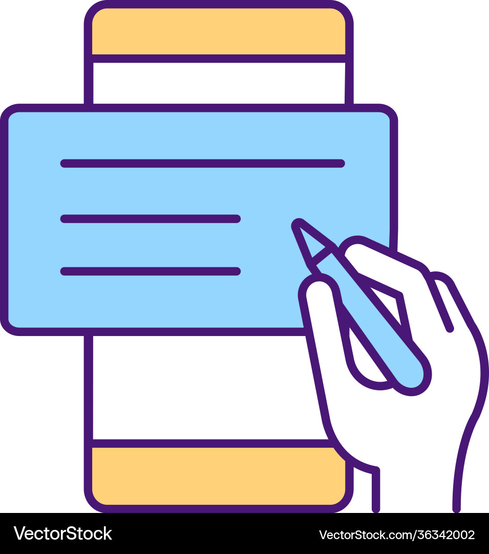 Making notes rgb color icon Making notes rgb color icon vector image