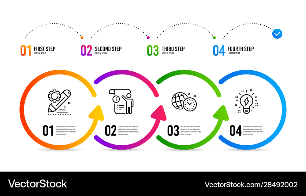 Manual doc project edit and time management icons Manual doc project edit and time management icons vector image