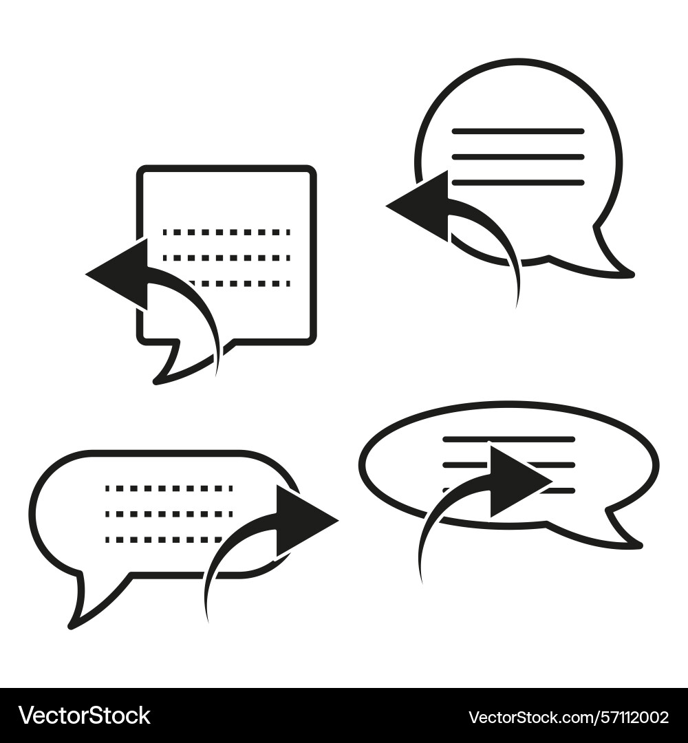 Message arrow icon reply bubble symbol Vector Image