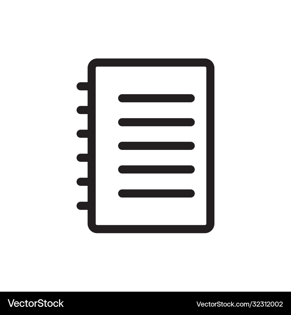 Notebook icon notepad sign vector image