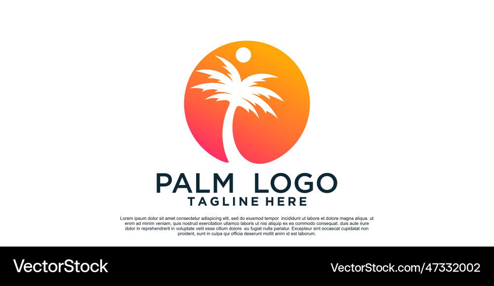 Palm logo design with unique concept premium part Palm logo design with unique concept premium part vector image