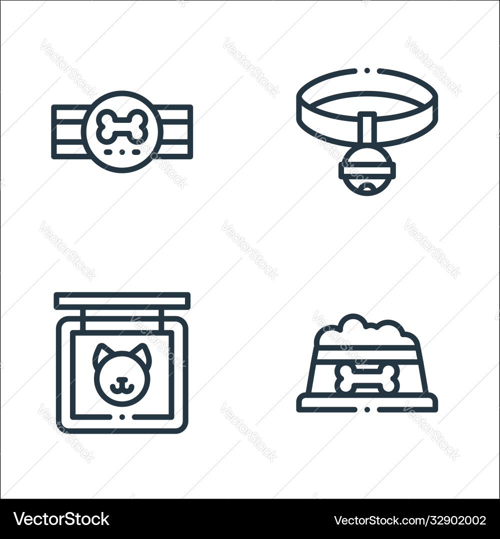Pets line icons linear set quality Vector Image