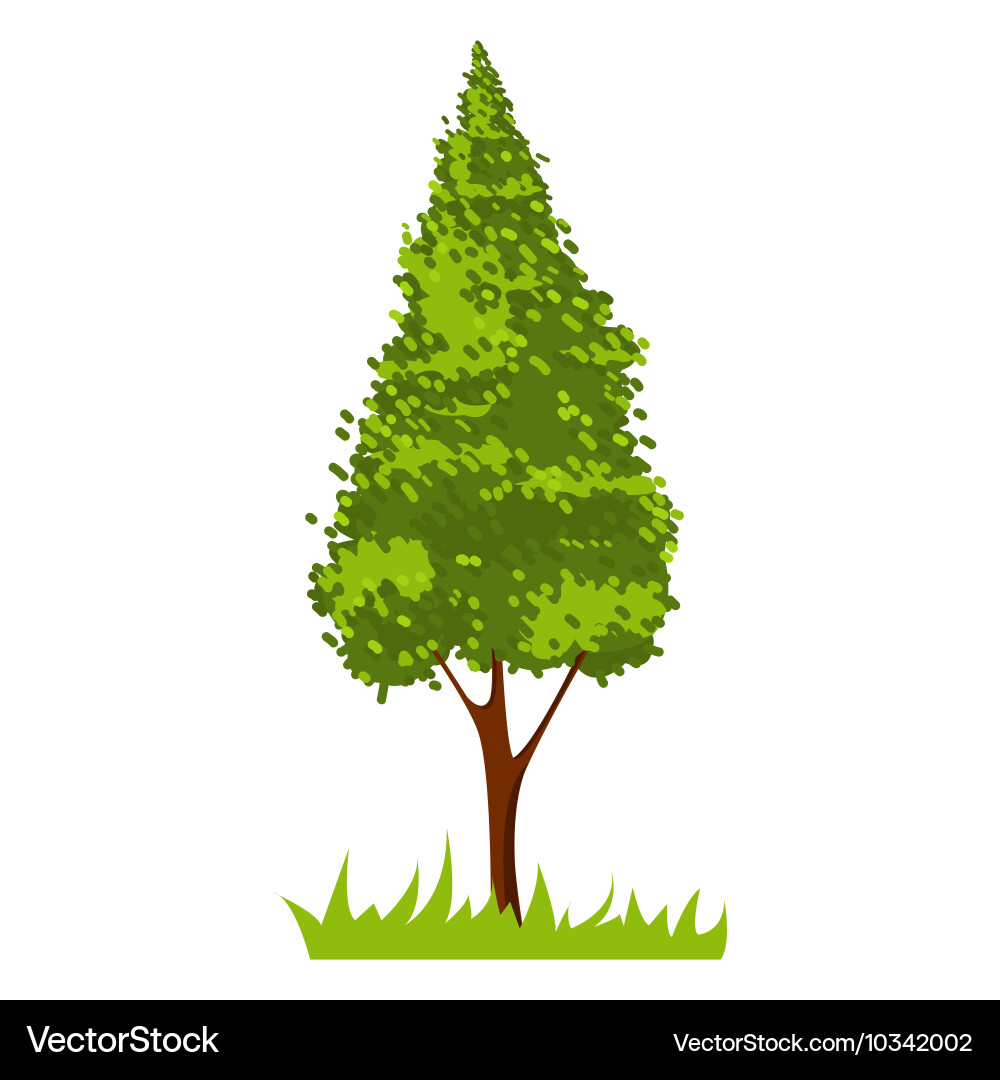 Picture with green tree Royalty Free Vector Image