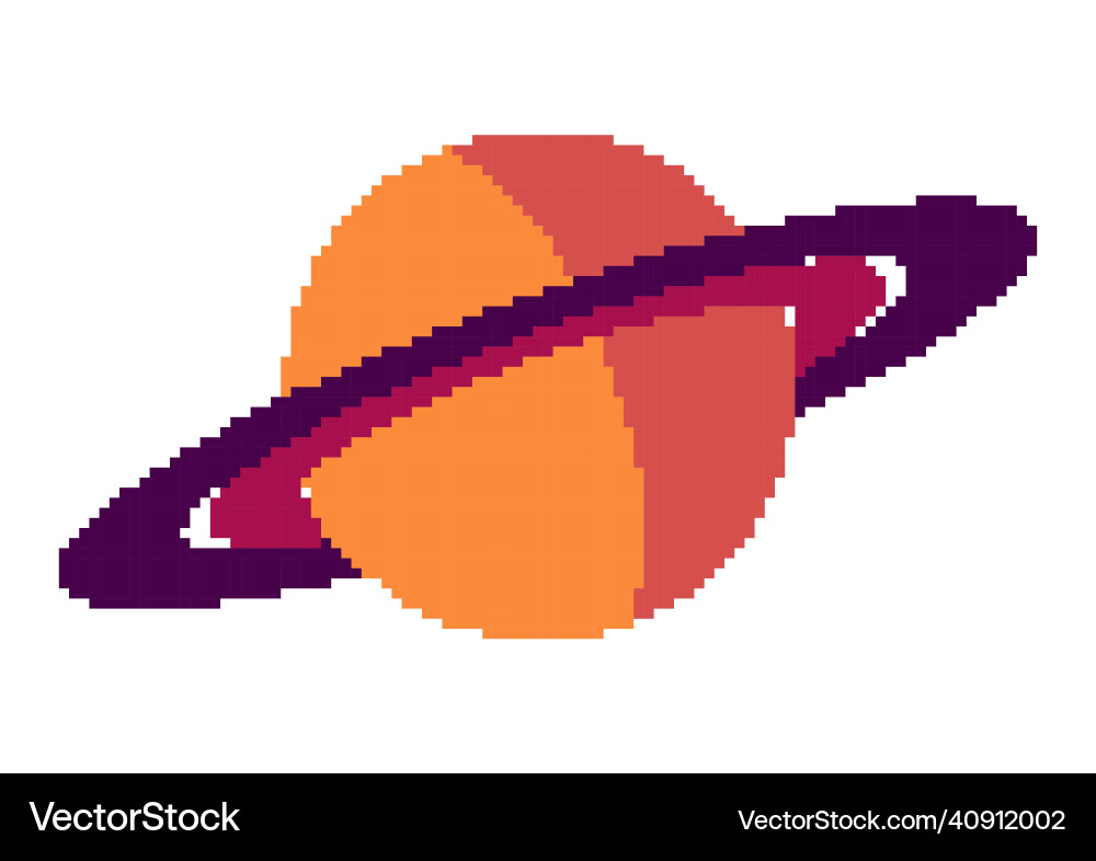 Planet saturn with pixel theme Planet saturn with pixel theme vector image