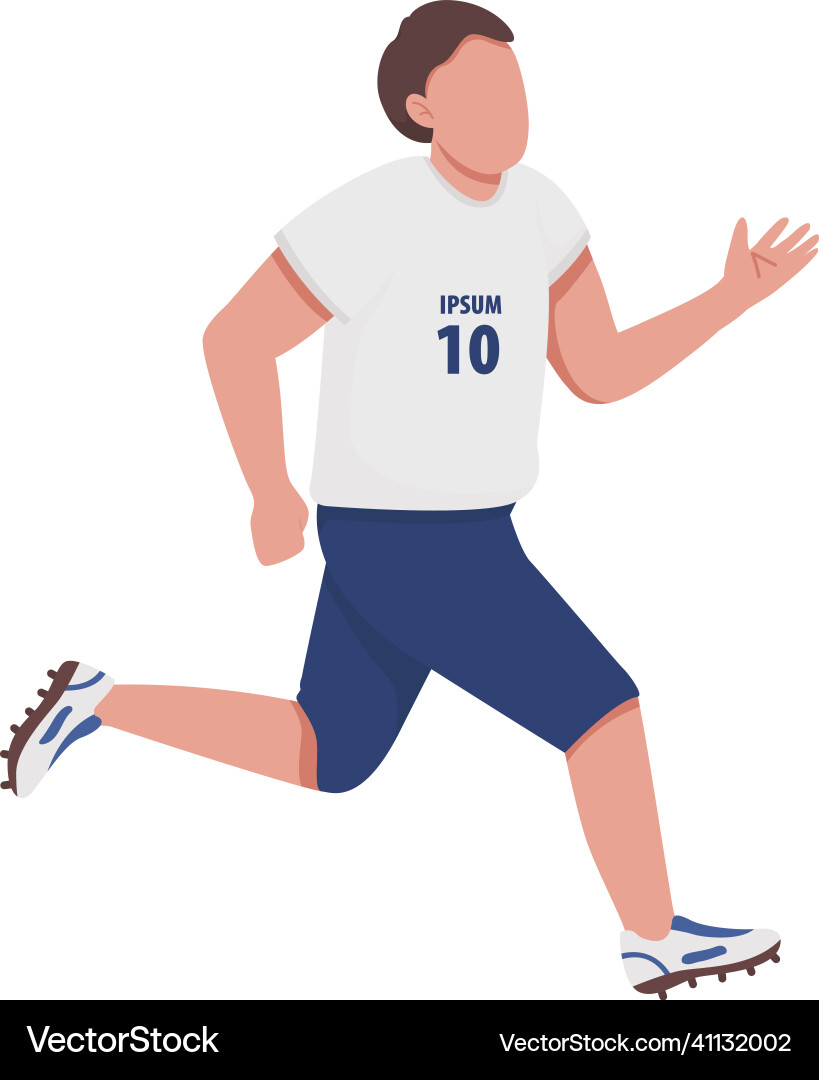 Running soccer player semi flat color character Running soccer player semi flat color character vector image