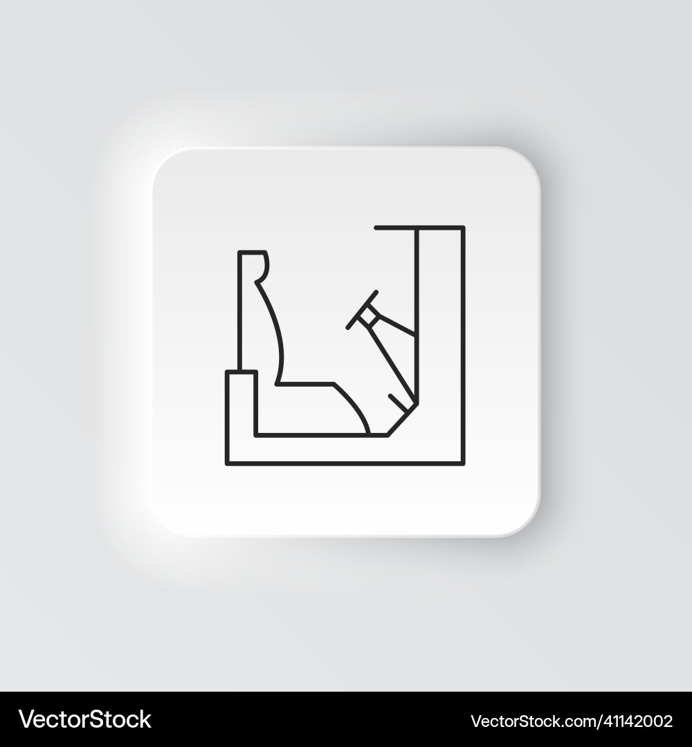 Seat racing game controller neumorphic style icon Seat racing game controller neumorphic style icon vector image